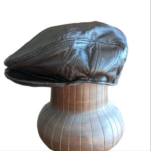 😄 Newsboy genuine leather brown cap